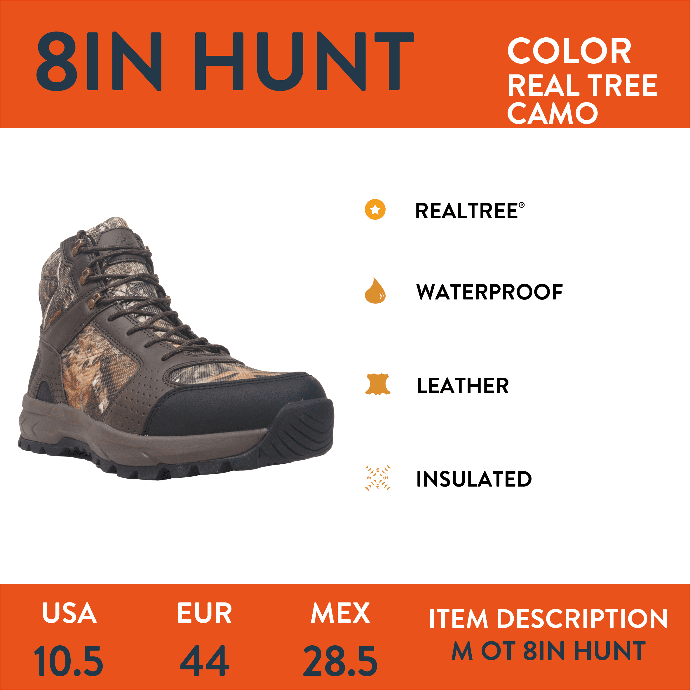 Ozark Trail Men's 8-Inch Hunting Boots