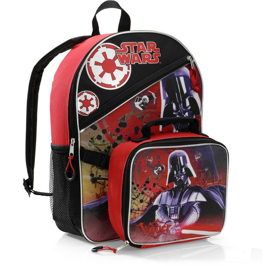 Star Wars 16'' Darth Vader Backpack With Detachable Lunch Kit Box NEW 