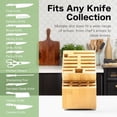 thumbnail image 2 of 20 Slot Universal Knife Block: Large Bamboo Finish Wood Knife Block without Knives - Countertop Butcher Block Knife Holder and Organizer with Wide Slots for Easy Kitchen Knife Storage, 2 of 5
