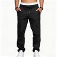 thumbnail image 4 of Mavick Pants for Men Drawstring Casual Hiking Joggers Athletic Trousers Loose Straight Sweatpants for Men, 4 of 9