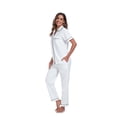 thumbnail image 6 of ANLIQI Women's 100% Cotton Pajama Set Button Down Short Sleeve Shirt and Long Pants Sleepwear Soft ladies Lounge Sets(White, M), 6 of 6