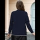 thumbnail image 5 of Suéter de Larga con Bloques de Color para Mujer, Abrigo Informal de Otoño con Botones y Bolsillo Azul Marino XL, 5 of 8