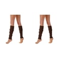 thumbnail image 1 of (2-Pack) Rinsvye 80S 90S Leg Warmers Cute Socks for Women Neon Ribbed Womens Socks No Show Leg Socks Stylish Accessories Boot Socks Colorful Fluorescent Wool Knitted Ruffle Socks Sock Sleeves, 1 of 4