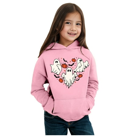 

Boys Sweatshirts Halloween Long Sleeve Letter Prints Warm Soft Hoodies Comfort Casual Halloween Sweatshirt Kids