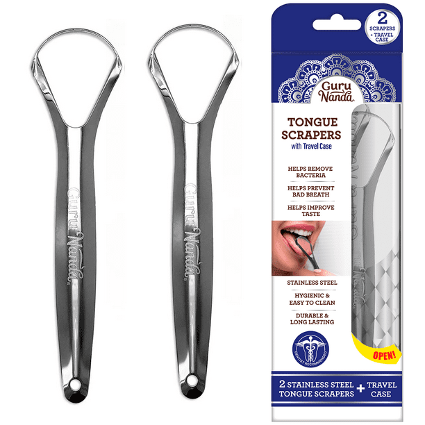 GuruNanda Spoon Tongue Scraper, 2pk