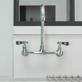 thumbnail image 4 of BWE Wall Mount Kitchen Faucet Polished Chrome 8 Inch Center Commercial Double Handle with Swivel Spout Sink Faucet Utility Laundry Restaurant Bar Mixer Tap Brass Constructed, 4 of 26