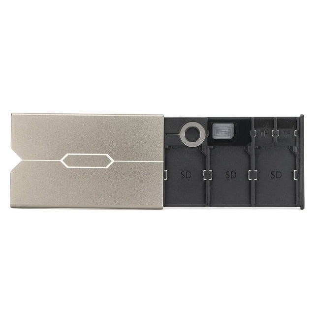 Boîte de Rangement pour Carte SIM, Boîtier de Carte SIM en Aluminium Boîtier en Alliage d'Aluminium Incassable avec Goupille de Retrait de Carte pour Bureau