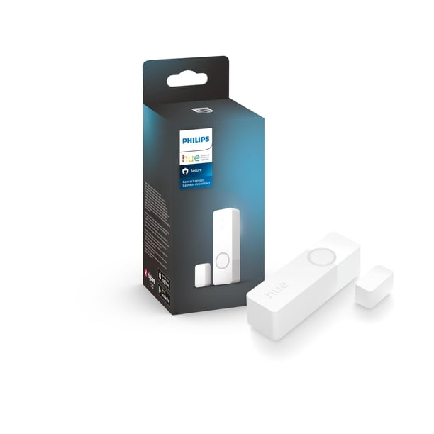 Sensor de contacto inteligente Philips Hue Secure, blanco, 1 paquete, hecho para puertas y ventanas interiores, requiere Hue Bridge, funciona con la aplicación Hue