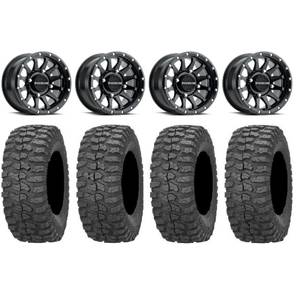 Raceline Trophy 14" Black Wheels 30" Rock-A-Billy Tires Polaris RZR XP 1000 / PRO XP / Ranger XP 900/1000