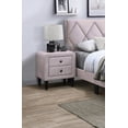 thumbnail image 4 of Light Pink Velvet Modern 2-Drawer Nightstand – Bedroom Furniture, 4 of 10