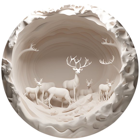 Rbaofujie Christmas Ornaments Clearance Round Acrylic Christmas Decorations Reindeer Hanging Sign Festive Wall Decorations Christmas Decorations Indoor