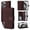Coffee, variant on ELEHOLD Case for iPhone 16 Pro Max, PU Leather Zipper Wallet Flip Folio Case with Card Holder & Wrist Strap & Stand,Brown