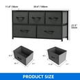 thumbnail image 2 of DEXTRUS 5 Drawers Wide Storage Fabric Dresser with Sturdy Steel Frame, Easy Pull Fabric Bins for Living Room, Closets for Adult, Black, 2 of 10