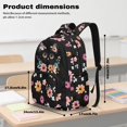 thumbnail image 6 of SCRAWLGOD Black Cat Daisy Floral Print Black Kids Backpack for Girls Boys 17 Inches Large Lightweight School Bag for Primary,Teenage & Elementary Students Bookbag, 6 of 7