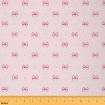jejeloiu Kawaii Bowknot Bow Fabric by the Yard 3 Yards,Girls Bowtie Sewing Fabric,Pink Dot Pattern Fabric for Sewing For Teens,Microfiber Bedroom Decor