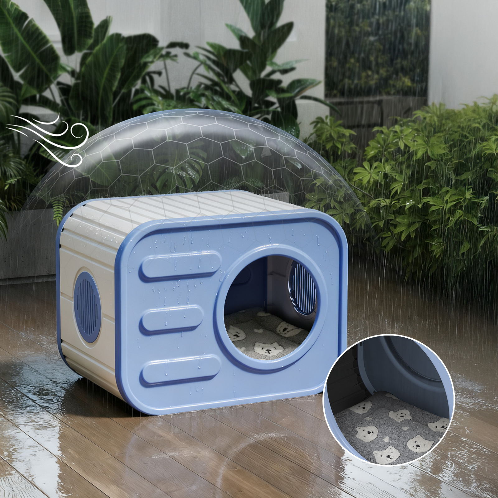 EasyUp Cat House for Indoor & Outdoor Cats, Resin Weatherproof Cat House with Camera-Shaped Design, Versatile for Home & Yard Use
