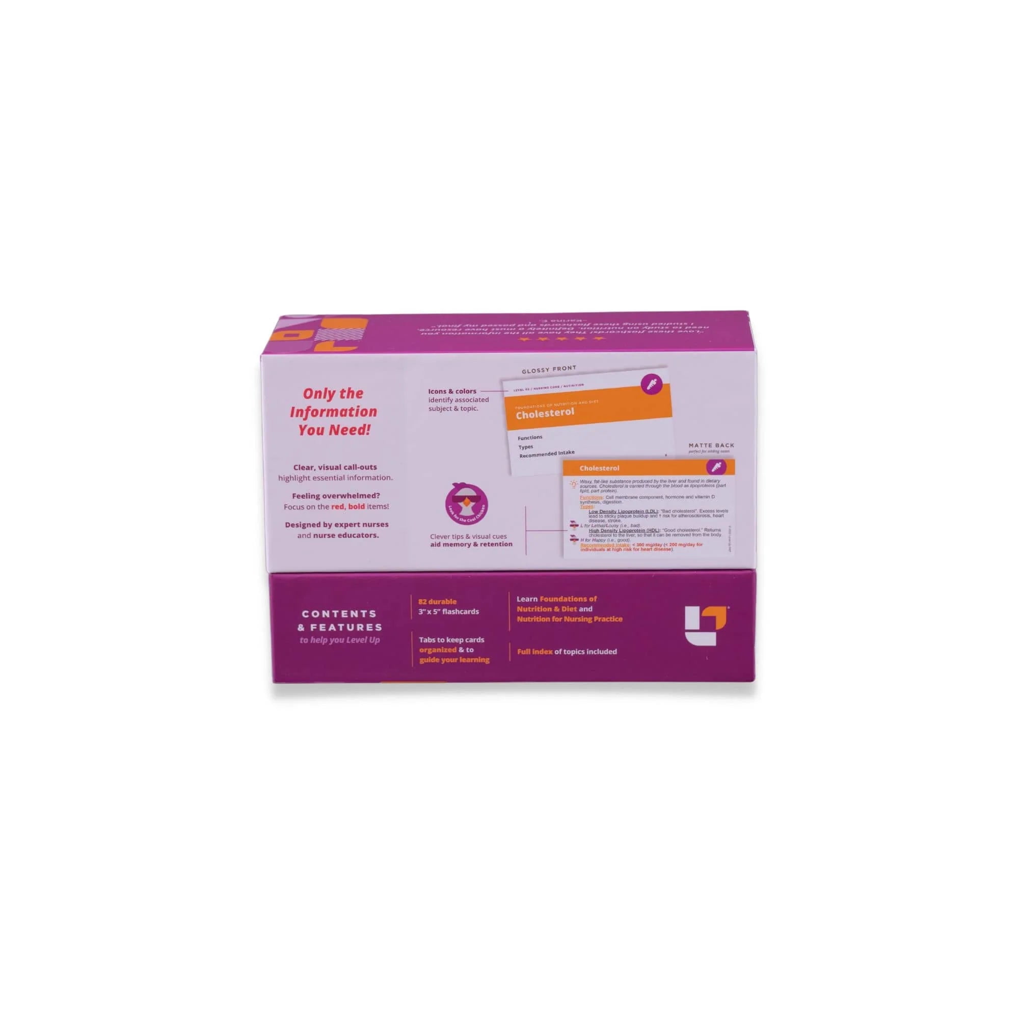 Level UP RN Nutrition LPN RN Review Flash Cards-Essential for Nursing School (82 Cards)