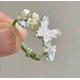 thumbnail image 1 of Anillo de flores de mariposa exquisita estilo vintage de cuerda verde tejido de dedo ajustable joyería elegante para mujeres, 1 of 5