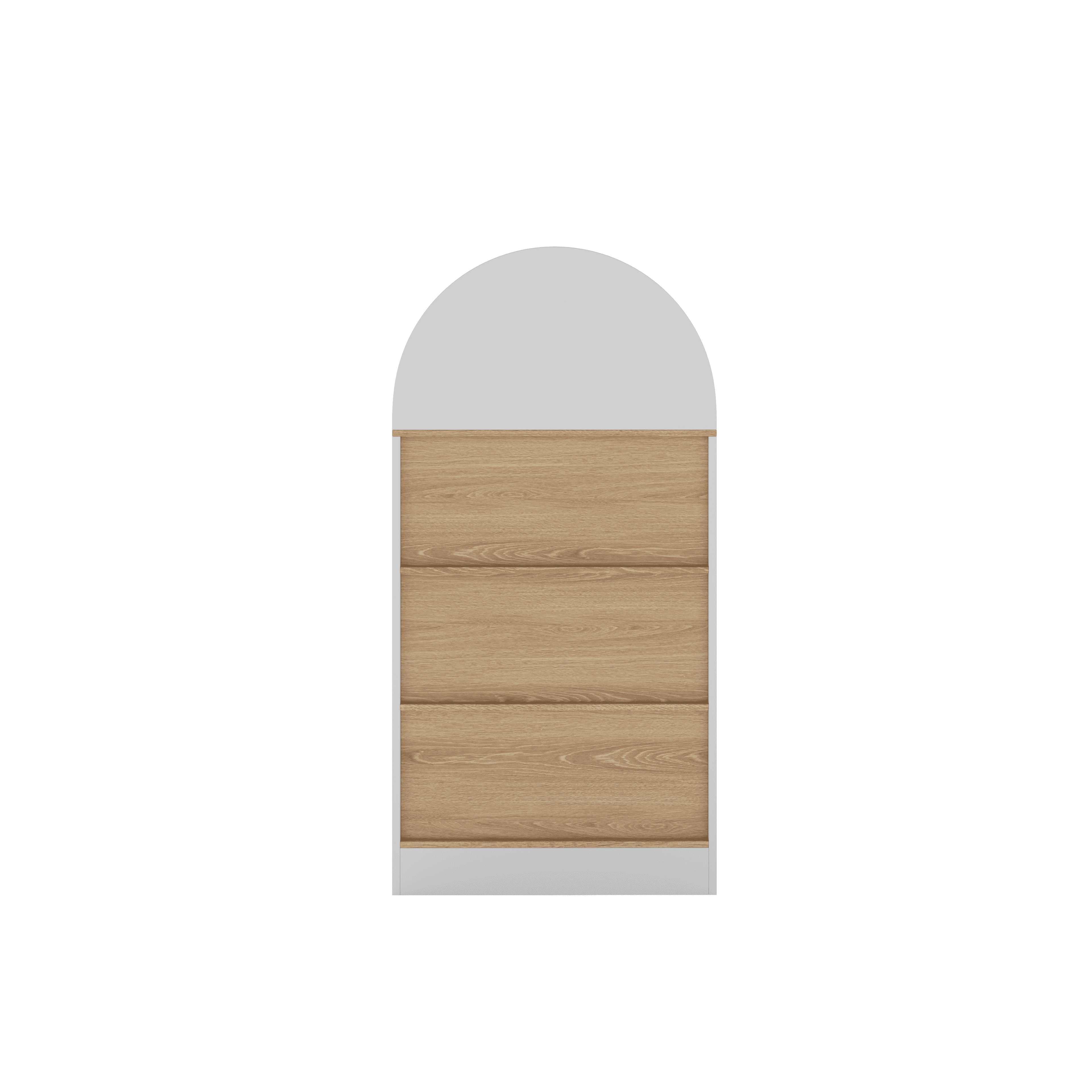 47-Inch Freestanding Display Rack with Arched Top and Woodgrain Shelves, 4-Tier Storage Bookcase for Living Room and Entryway, White