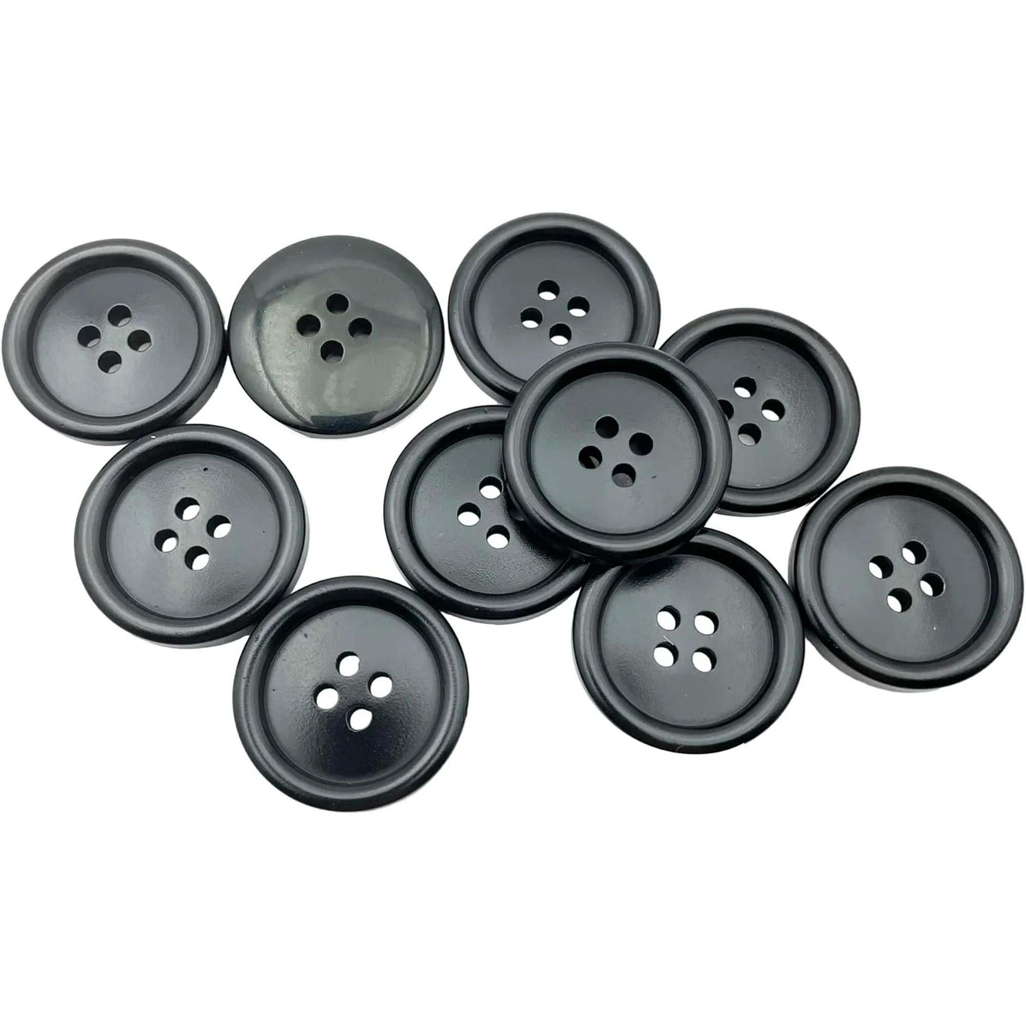 20PCS 25mm Black Buttons Large Resin DIY Sewing Tailor Crafts Coats Clothes Q4617