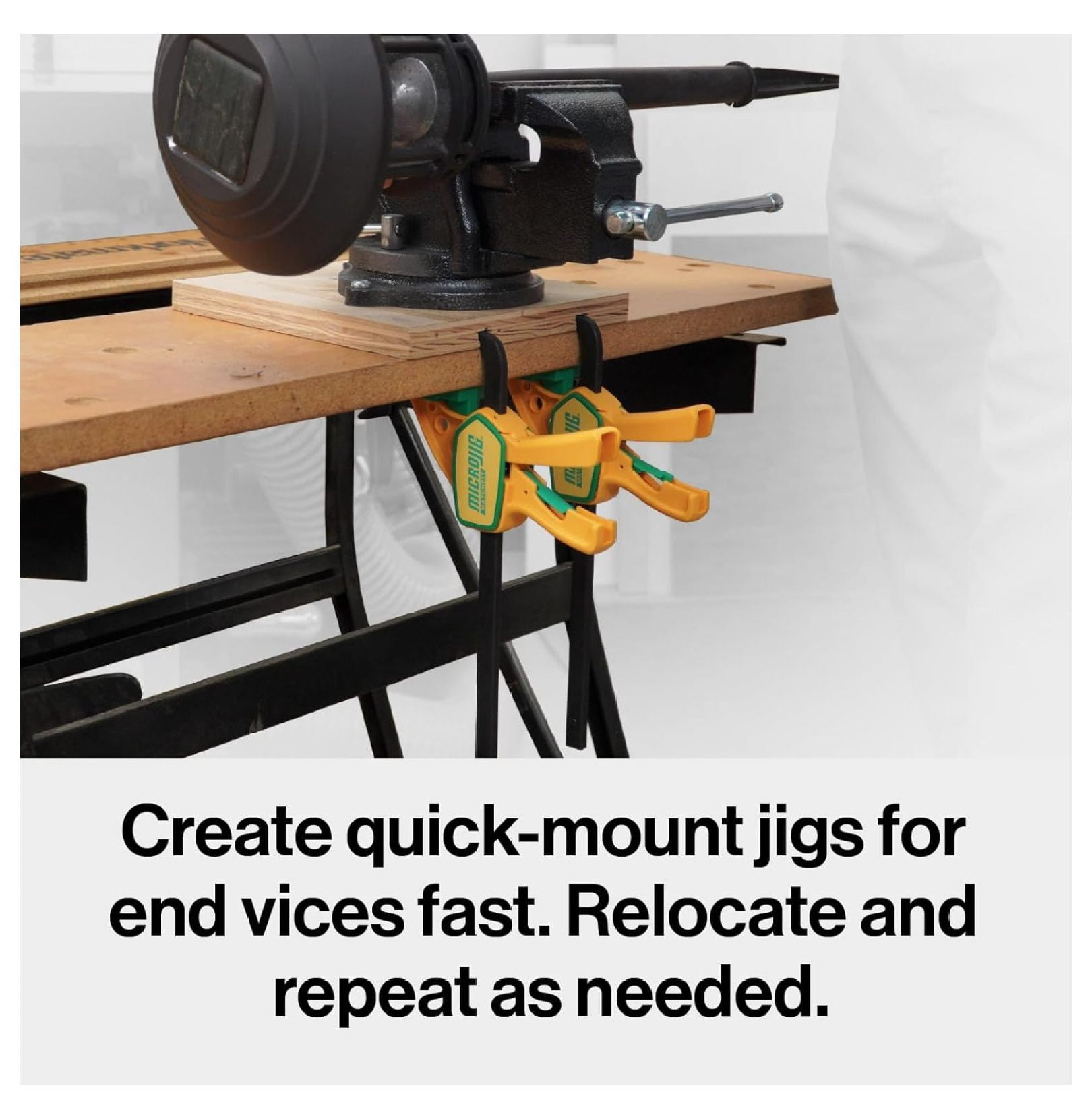 Matchfit Grr-rip Clamp (4-Pack), Dovetail Track Clamps, Squeeze Action Dovetail Clamps for Jigs, Sleds, Workbenches, DVC-625QCK2X4, Yellow