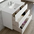 thumbnail image 3 of DAX Costa Engineered Wood Vanity Cabinet and Porcelain Basin, White and Onyx, 3 of 3