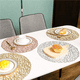 thumbnail image 4 of Manteles individuales para mesa de comedor, metálicos, con líneas huecas, de vinilo, para decoración de bodas., 4 of 5