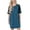 Blue, variant on Womens Short Sleeve Two-Tone Nightgown with 3 Stripe Accent Sleeves Design with Pocket Niightshirt Sleepshirt, Pink X-Large