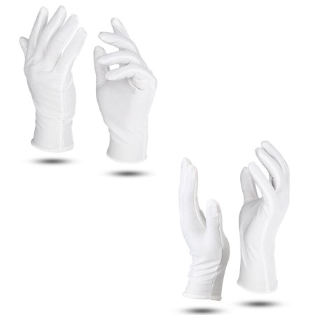 FOXNOVO 8 Pairs Lightweight Cotton Gloves Work Gloves - Free Size (White)