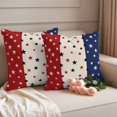 thumbnail image 2 of Red Blue Stars 4th of July Outdoor Waterproof Pillow Covers, Independence Day Rustic Decorative Square Throw Pillowcase Sofa Cushion Sham for Patio/Couch/Chair, 24"x24" 2 Pack, 2 of 8