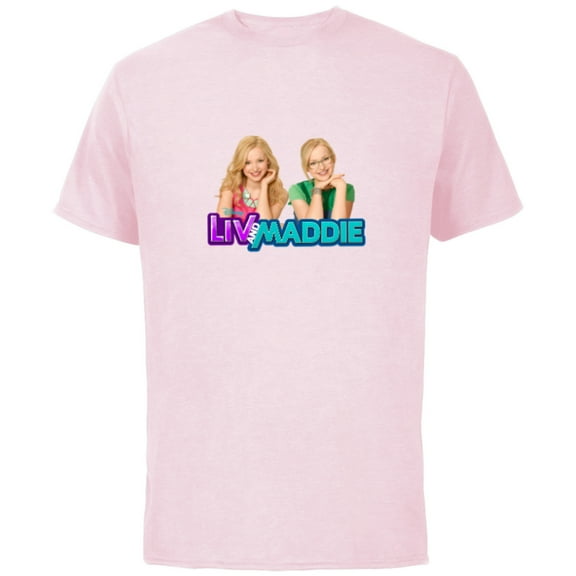 Disney Channel Liv and Maddie - Short Sleeve Cotton T-Shirt for Adults - Customized-Soft Pink