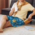 thumbnail image 6 of Bixox Men's Cute Colorful Owls And Trees printed lightweight casual shorts, soft sleep shorts with pockets., 6 of 7