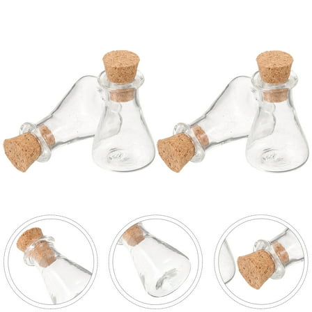 PAMINGONO 12Pcs Mini Glass Bottles with Cork for Storage Easy to Carry Multi and Wood
