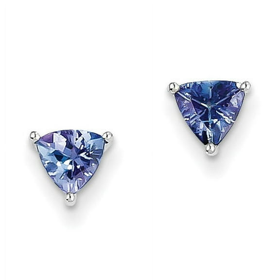 Primal Gold 14 Karat White Gold Tanzanite Post Earrings