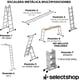 thumbnail image 5 of Escalera Multiposiciones de 3.3 Metros Aluminio Recta Tijera Andomio Plegable Versatil Antideslizante para Uso Interior Y Exterior De 12 Peldaños, 5 of 7