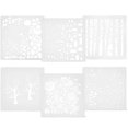 thumbnail image 2 of 6pcs Reusable Painting Stencils for DIY Crafts, Decorative Branches & Bubbles Templates, Lightweight Wall Art Canvas Craft Supplies, 2 of 2