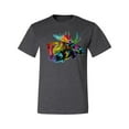 thumbnail image 2 of Wild Bobby, Colorful Rainbow Moose Head Wildlife Animal Lover Men's Graphic T-Shirt, Heather Black, 4XL, 2 of 3