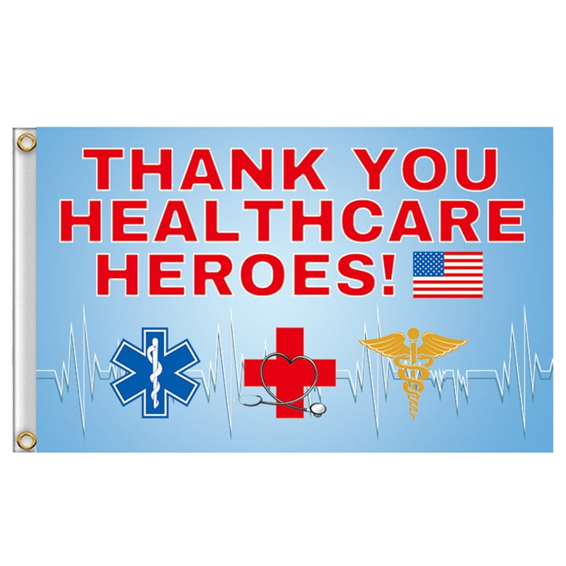 THANK YOU NHS TO OUR NATION/'S HERO FLAG 5ft BY 3ft Premium Quality RED HEART
