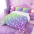 thumbnail image 2 of meiyoeat Rainbow Dog Paw Pattern Full Size Comforter Sets,Cute Pet Print Bedding Comforter Set For Girl,Reversible,3 Pieces,1 Comforter and 2 Pillowcases, 2 of 7
