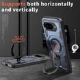 thumbnail image 5 of for Google Pixel 9A Case,Compatible with MagSafe,2 Pack Glass Screen Protector,Built-in KickStand Grip Ring,Heavy Duty Military Grade Shockproof Rugged Phone Cover For Pixel 9A 6.3"(Navy Blue), 5 of 5