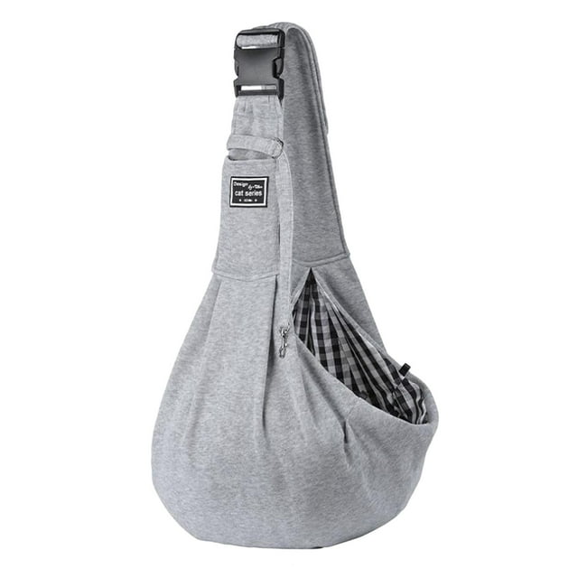 Bolsa de transporte portátil para mascotas, gato y perro, pequeño, mediano, grande, suministros para exteriores, senderismo Gris jinwen Mascotas Carrier Sling