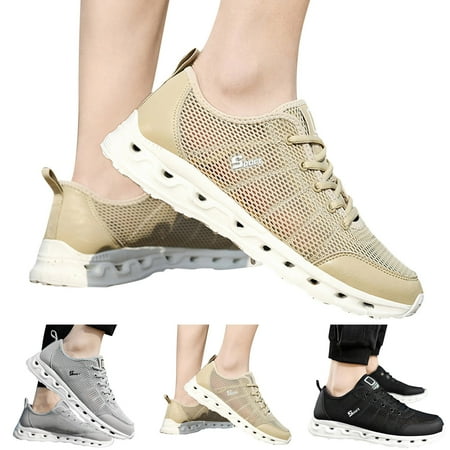 

LYCAQL Men Shoes Men Sneakers New Pattern Mesh In Summer Breathable Comfortable Fashionable Simple Large Dress Sneaker Shoes for Men (Beige 11.5)