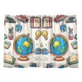 thumbnail image 7 of Yayeee Kitchen Curtains Tier Pair Light Filtering 27"x36" Rod Pocket Short Cafe Window Panel, Beige School, 7 of 7