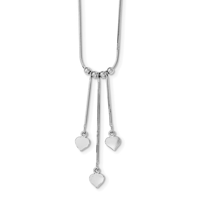 925 Sterling Silver Heart Dangles Necklace Pendentif Pendentif Amour Multiple