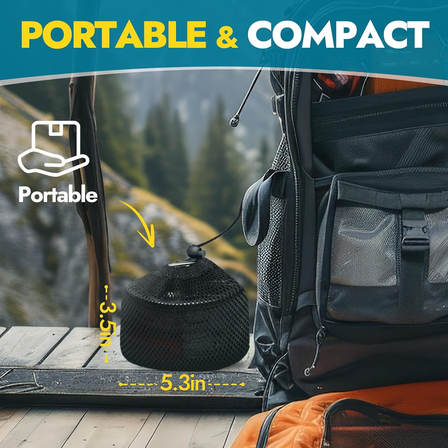 Portable Camping Stove Mini Wood Burning Camp Stove for Backpacking Hiking Traveling Survival Cooking Stove Stainless Steel Emergency Folding Camping Stove with Carry Bag