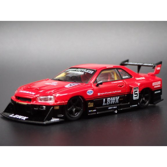 Open Box NISSAN SKYLINE LB-ER34 SUPER SILHOUTTE LBWK 1:64 SCALE DIORAMA DIECAST MODEL CAR