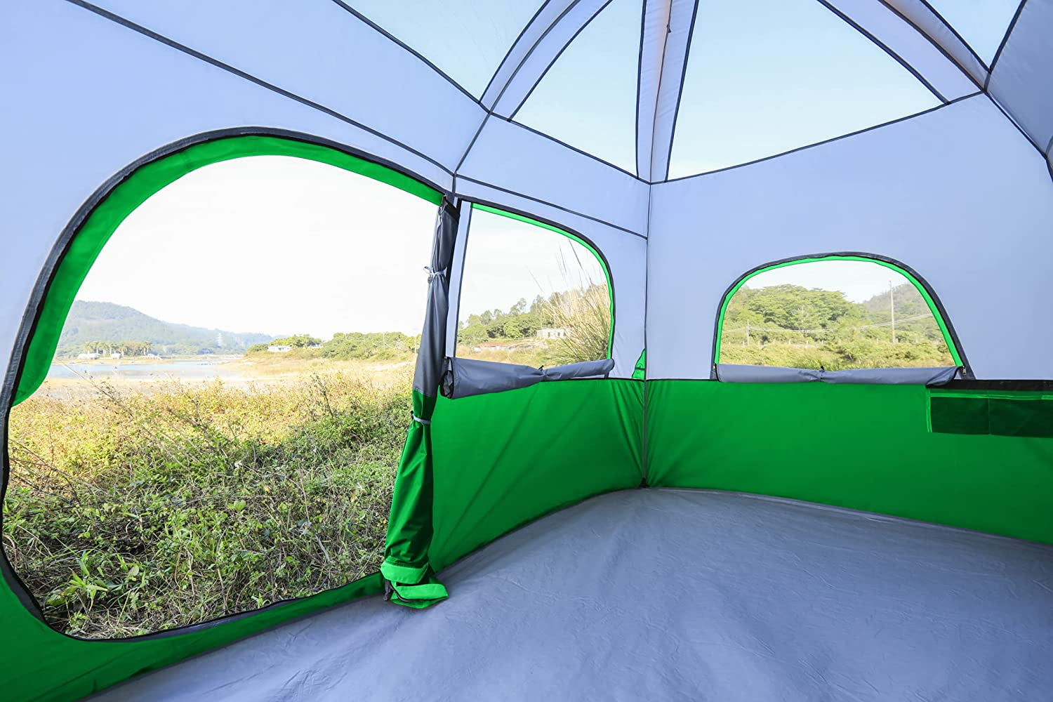 CAMPROS 6 Person Camping Tent Waterproof Windproof Family Tent, Double Layer, Portable with Carry Bag
