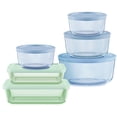 thumbnail image 1 of Juego de recipientes para almacenamiento de alimentos, vidrio tintado Pyrex Colors, paquete de 6, 1 of 6