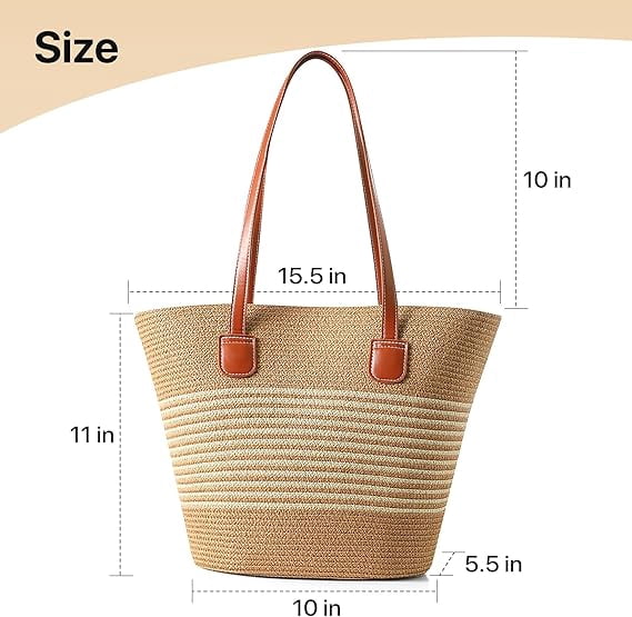 Nollia Straw Bags For Women | Travel Straw Totes Bag, Summer Woven Handmade, Shoulder Bag Handbag