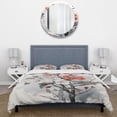 thumbnail image 3 of Designart "Apple Blossom Asian beauty I" Asian Bedding Covert Set - Asian Art Coral People Bed Set With 2 Shams, 3 of 6
